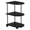 Black 3-Tier Rolling Side Table, Slim Narrow End Table with Wheels for Small Spaces